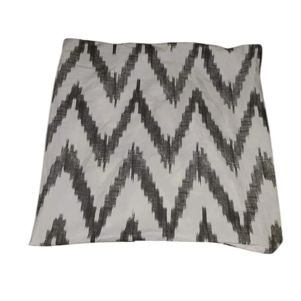 West Elm Chevron Organic Euro Sham White Gray Set Of 2 Luxury New